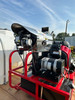 Alkota ElectroMagic 3500 Pressure Washer; 5 gallons per minute at 3000 PSI; gas powered; diesel heat; 525 gallon tank; trigger wand with 100' hose reel; on a 14' trailer; brake on one axle.