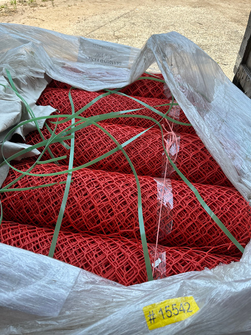 Orange Diamond Safety Fencing. 4'x100' roll. Openings approximately 2"x2".