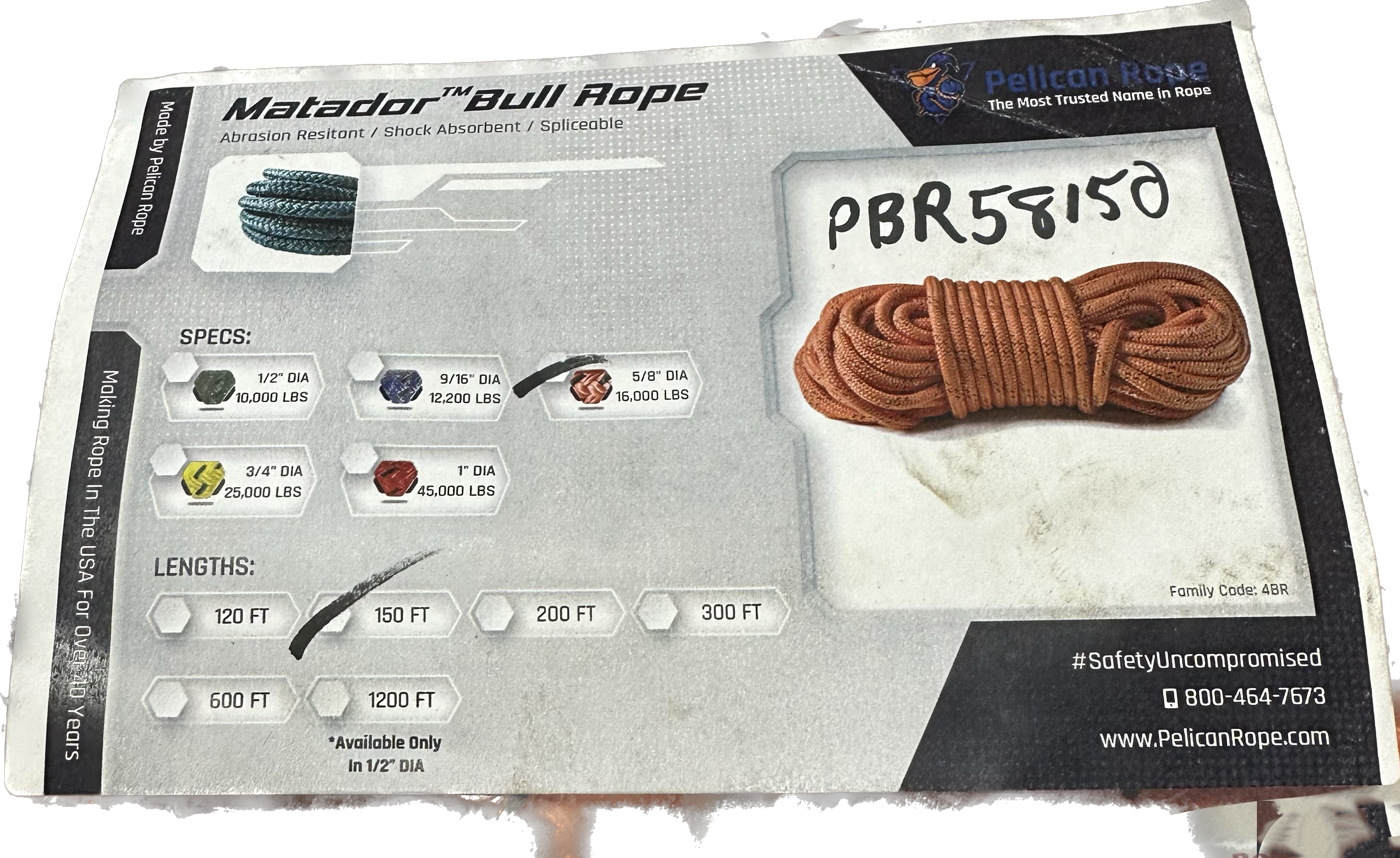 5/8 - Matador™ Bull Rope, Rigging Rope for Arborists by Pelican Rope -  Climbing & Rescue Rope