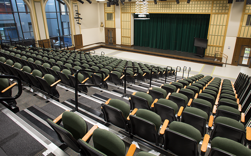 cafetorium seating at Steward Middle School