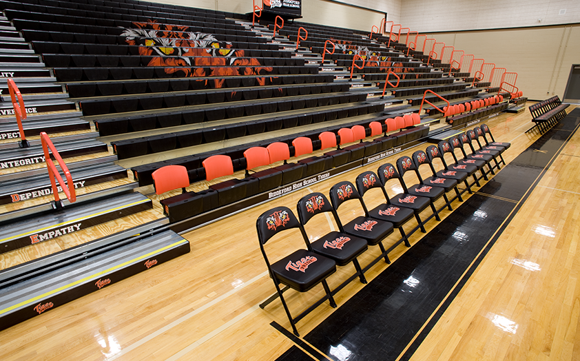 Biddeford High School gymnasium bleachers