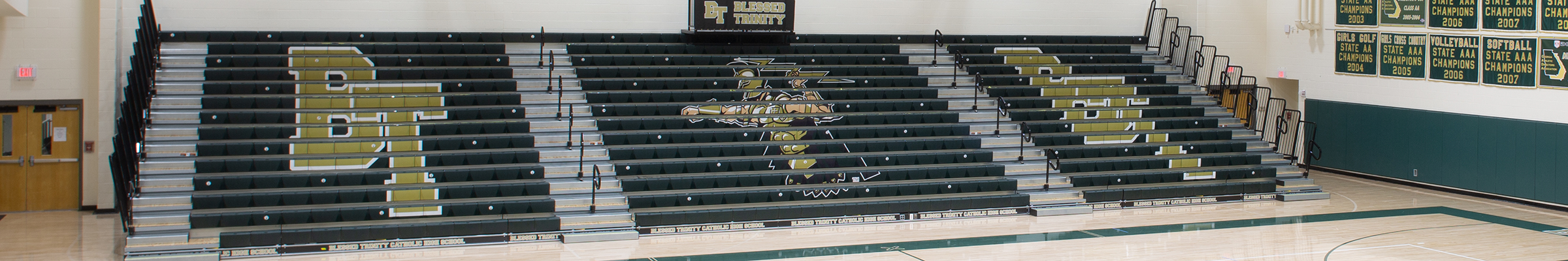 Blessed Trinity Catholic School gymnasium bleachers