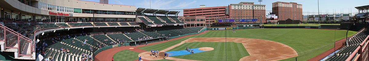 Chicksaw Bricktown Ballpark fixed spectator seating