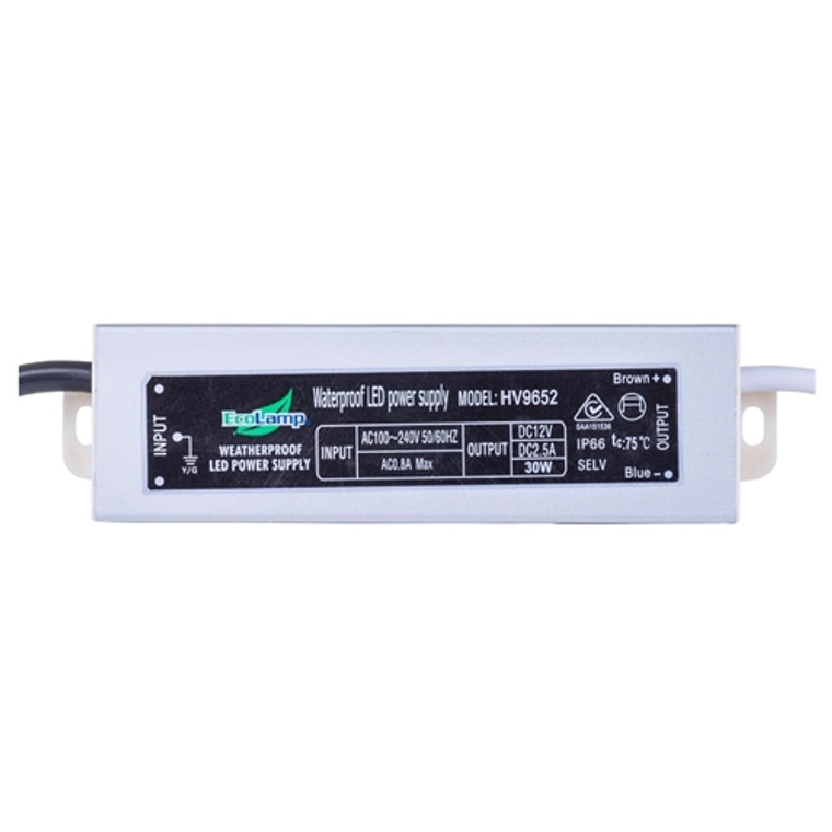 30W 12V DC LED Driver Non Dimmable Flex/Plug inc. IP66