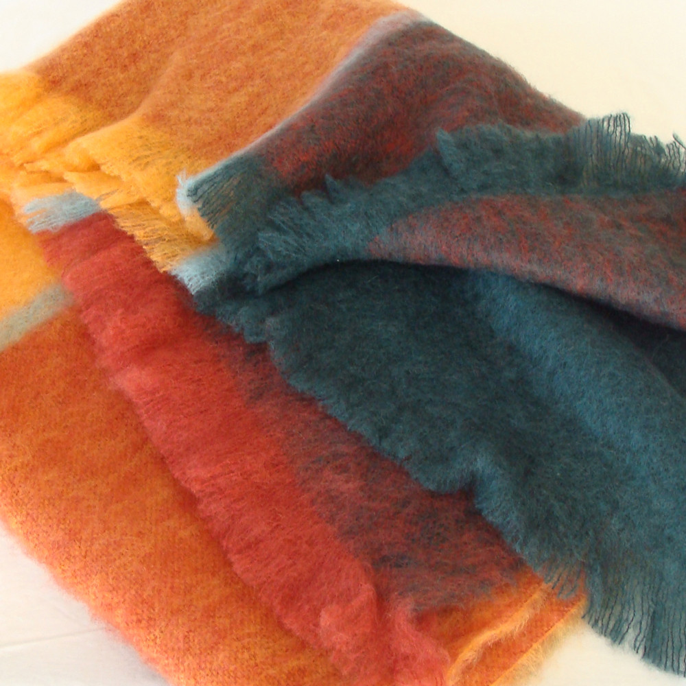 Plaid Mohair Throw Blankets in amazing designs and colors