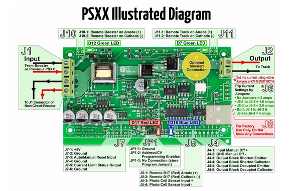 DCC Specialties PSXX-2 Power Shield Circuit Breaker - 2 Block