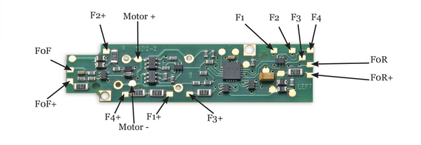 Digitrax DN166I2B Series 6 DCC Decoder - N Drop-in Board for Post-2014 InterMountain FP7A with wired motors