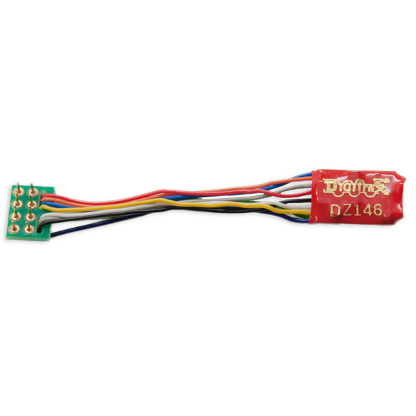 Digitrax DZ146PS Series 6 DCC Decoder - NEM652 8-pin Wired Plug Short Harness