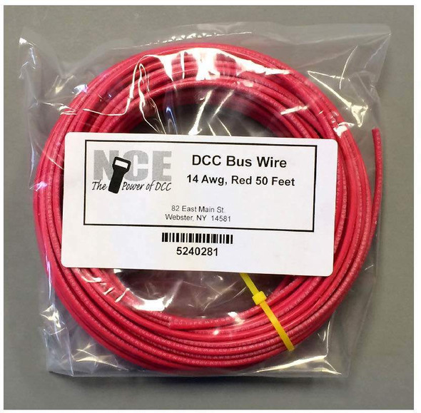 NCE DCC Layout Wiring - Main Bus Wire, 14 AWG - Red (50 ft)