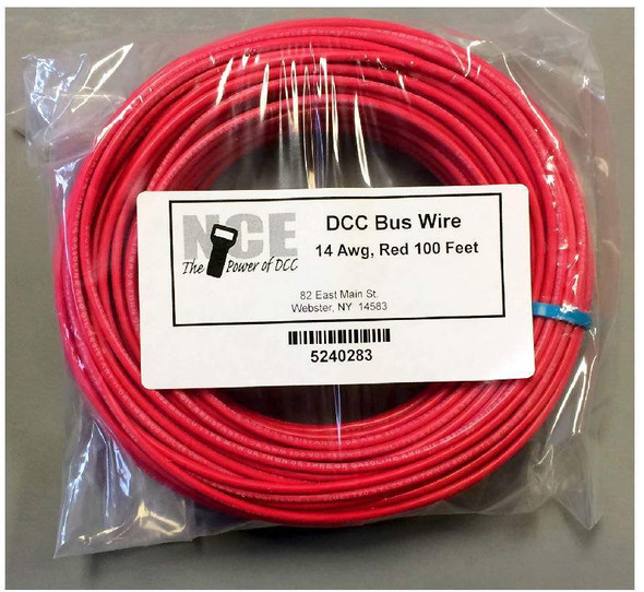 NCE DCC Layout Wiring - Main Bus Wire, 14 AWG - Red (100 ft)