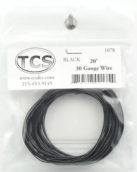TCS 1078 30 Gauge Wire - 20ft Black
