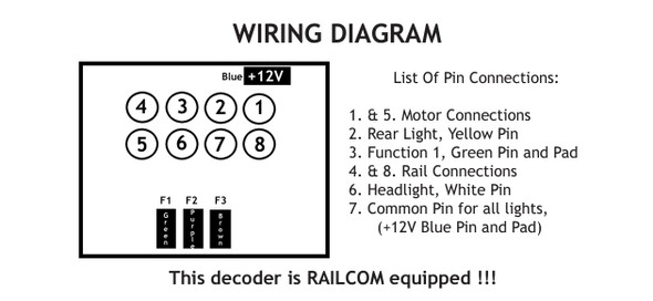 TCS 1028 DP2X 2-Function NMRA 8-pin Drop-In DCC Decoder - Foto 4