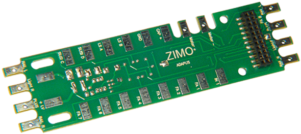 ZIMO ADAPUS 1.5V Function Output NEM658 PluX22 Adapter Board - HO Drop-in AT-Style Board