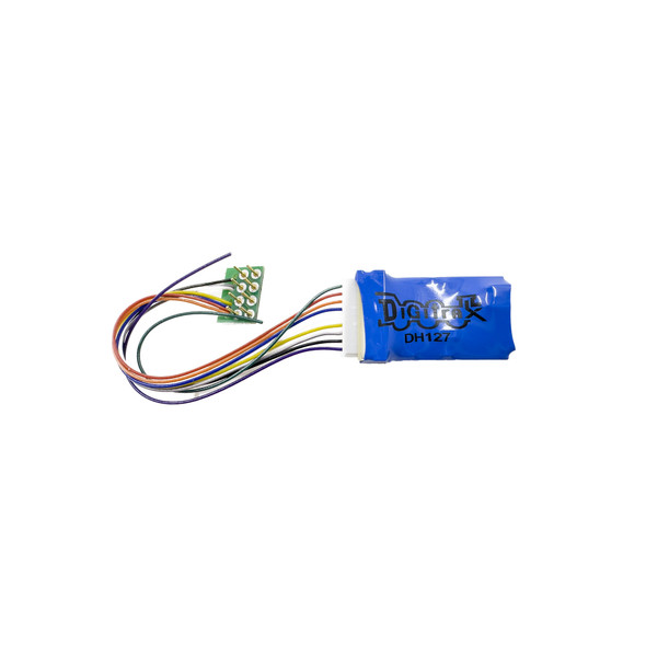 Digitrax DH127P Series 7 DCC Decoder - NMRA 9-pin JST to NEM652 8-pin Wired Plug