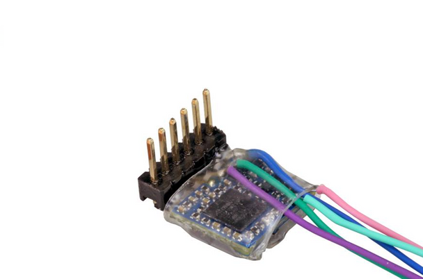 ESU 59857 LokPilot 5 Micro NMRA DCC Decoder - NEM651 6-pin Integral Connector (90 Degree)