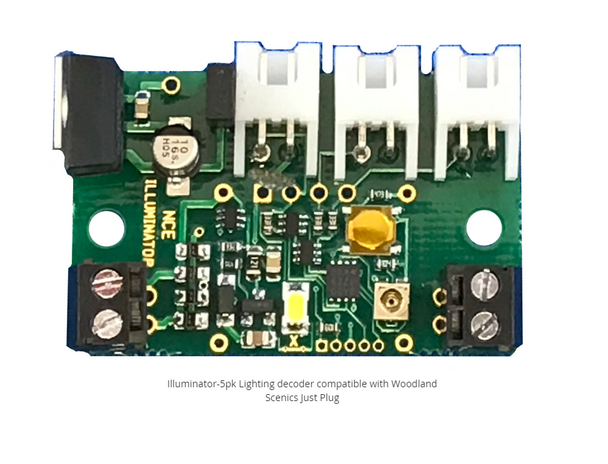 NCE DCC Illuminator Scenic Lighting DCC Decoder For Woodland Scenics Just Plug System (5 Pk)