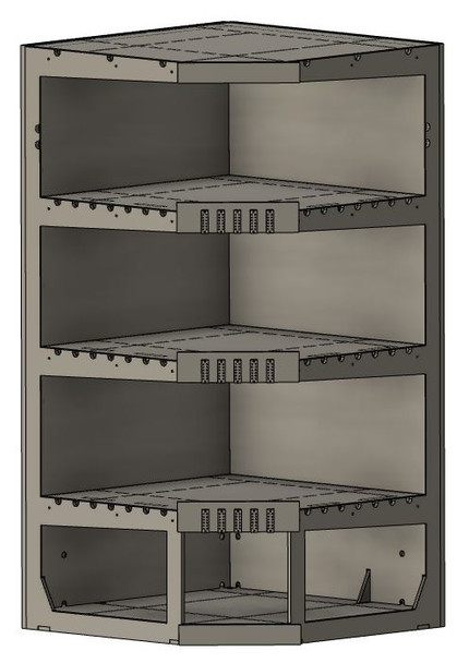 SBS4MRR N Scale 24-Series Tri-Level 36x36 Corner Module