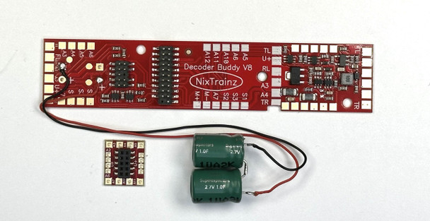 NixTrainz Decoder Buddy V8 Remote Caps 1k Ohm Resistor 21-HW - 21MTC Adapter Board - NEM660 21MTC Integral Connector