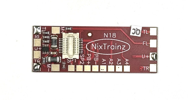 NixTrainz Decoder Buddy N18 No Caps 1k Ohm Resistor Adapter Board - NEM662 Next18 Integral Connector to Hardwire