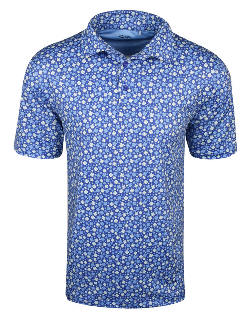 Lucky Clover Print Polo Cobalt