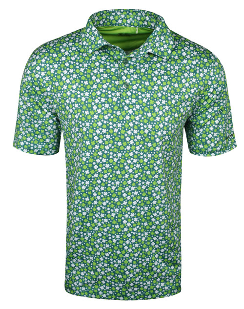 Lucky Clover Print Polo Malachite Green