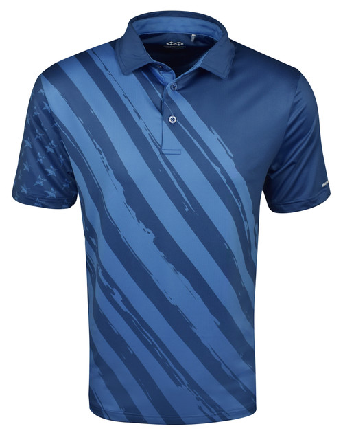 Patriot Print Polo Atlantic Blue