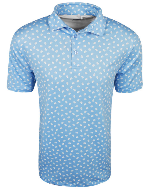 Beer Mug Print Polo Tranquil Blue