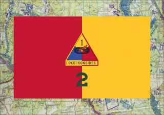 2nd BCT 1st Armor Division Mini Flag For Frame