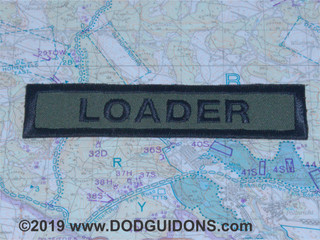 LOADER QUALIFICATION TAB

Done in classic Tanker Jacket Patch Style.
