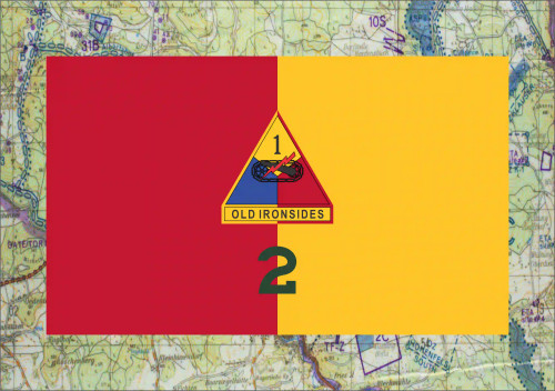2nd BCT 1st Armor Division Mini Flag For Frame