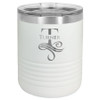 Polar Camel Ringneck 10 oz. White Vacuum Insulated Tumbler with Clear Lid