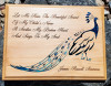 9"x12" Peacock Bereavement Plaque - Natural Wood