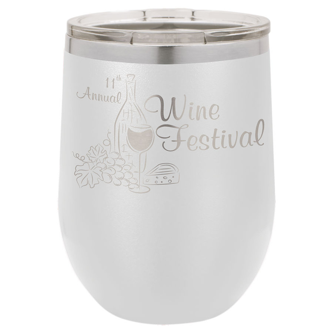 TUMBLER, WINE, INSULATED, 12 OZ WHITE