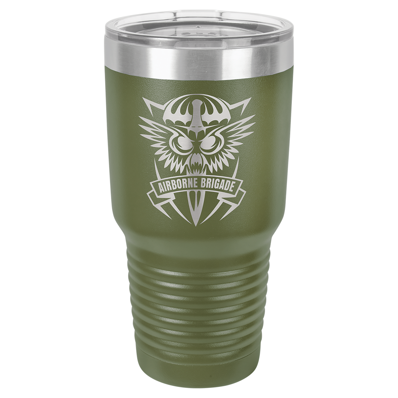 Polar Camel 30 oz. Olive Green Ringneck Vacuum Insulated Tumbler w/Clear Lid