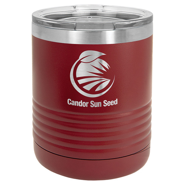 Polar Camel Ringneck 10 oz. Maroon Vacuum Insulated Tumbler with Clear Lid