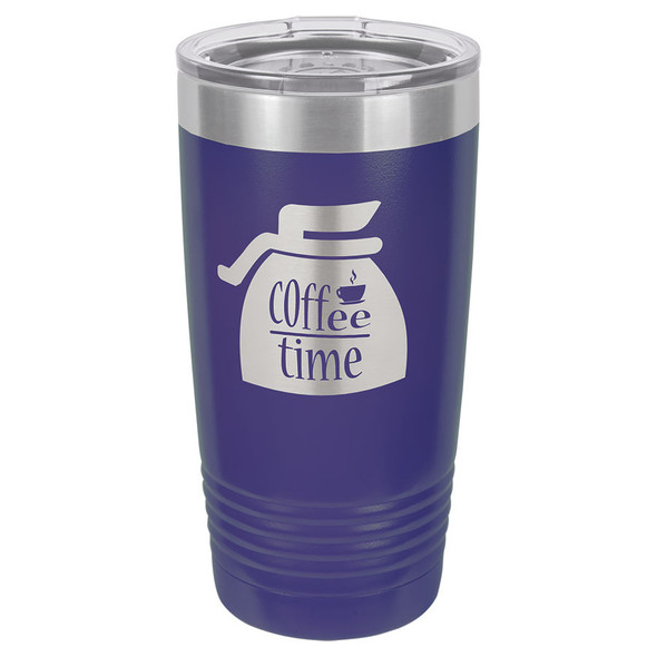 Polar Camel 20 oz. Purple Ringneck Vacuum Insulated Tumbler w/Clear Lid