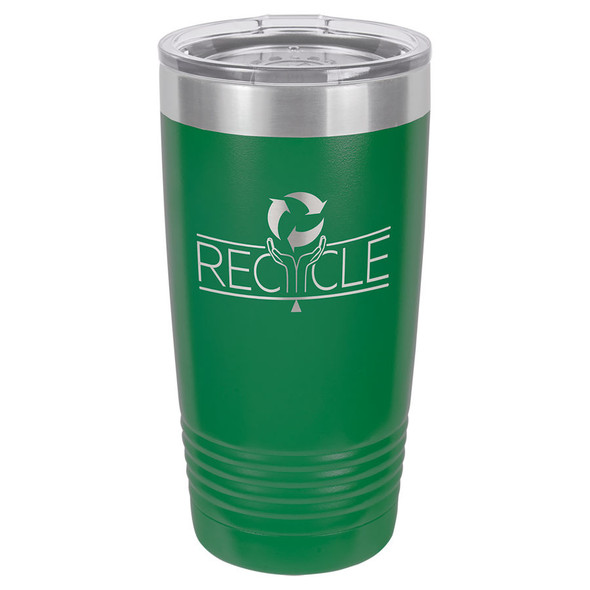 Polar Camel 20 oz. Green Ringneck Vacuum Insulated Tumbler w/Clear Lid