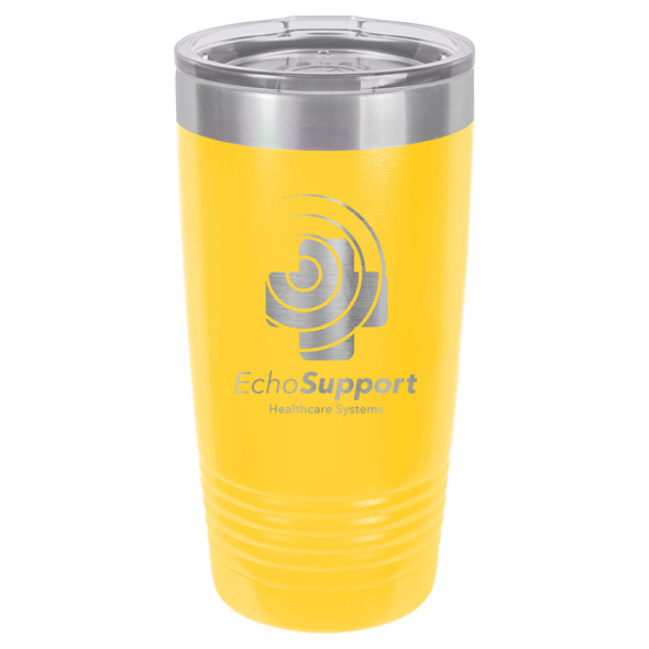 Polar Camel 20 oz. Yellow Ringneck Vacuum Insulated Tumbler w/Clear Lid