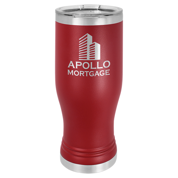 Maroon 20 oz. Polar Camel Pilsner w/Clear Lid