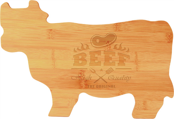 14 3/4" x 9 3/4" Bamboo Cow Shaped Cutting Board