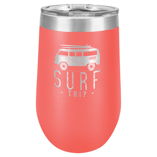 Polar Camel 16 oz. Coral Vacuum Insulated Stemless Tumbler w/Lid