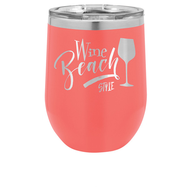 Polar Camel 12 oz. Coral Vacuum Insulated Stemless Wine Tumbler w/Lid
