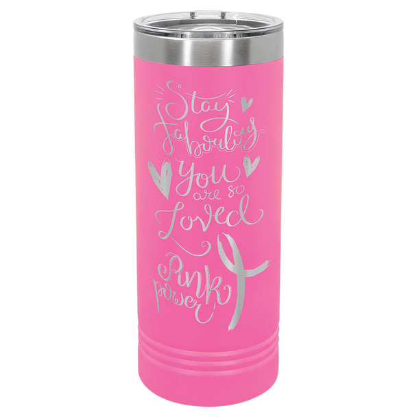 Polar Camel 22 oz. Pink Skinny Tumbler with Slider Lid