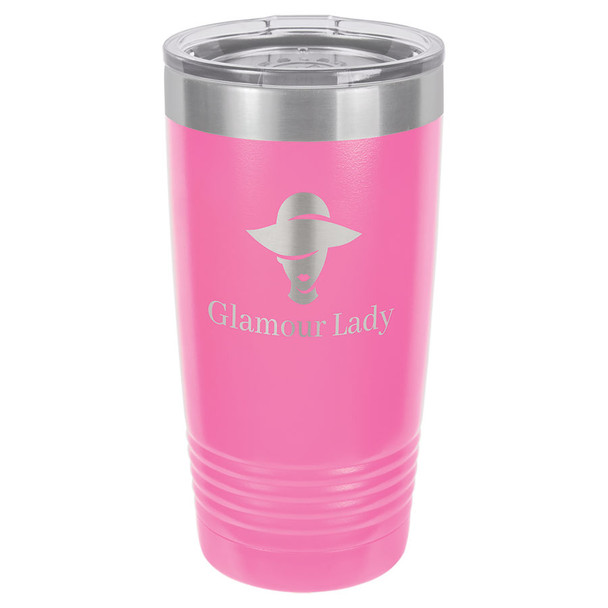 Polar Camel 20 oz. Pink Ringneck Vacuum Insulated Tumbler w/Clear Lid