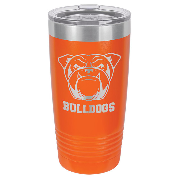 Polar Camel 20 oz. Orange Ringneck Vacuum Insulated Tumbler w/Clear Lid