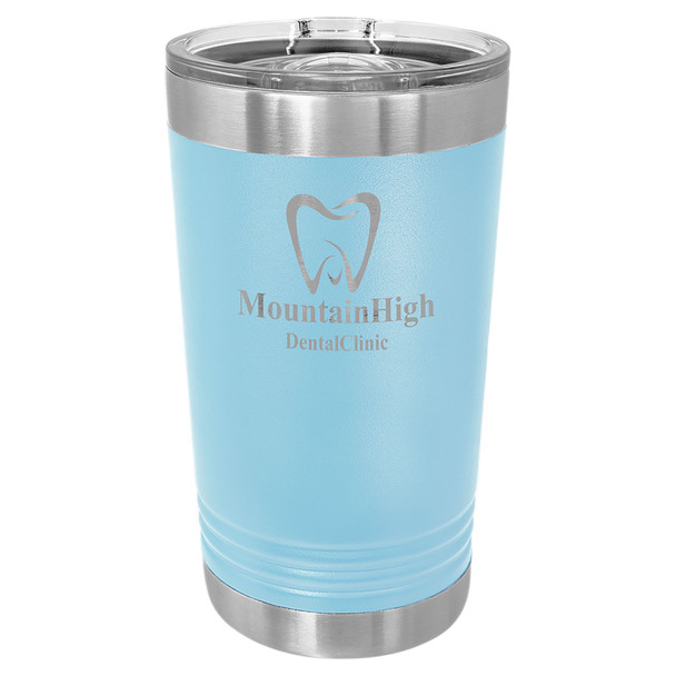 Light Blue 16 oz. Polar Camel Pint with Slider Lid