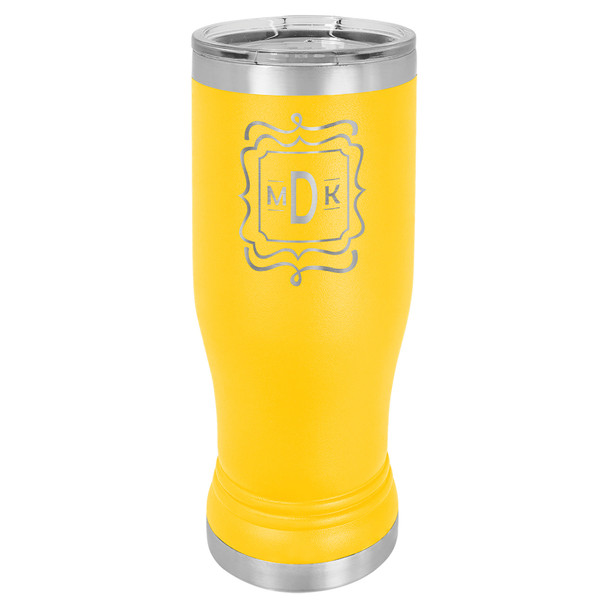 Yellow 14 oz. Polar Camel Pilsner w/Clear Lid