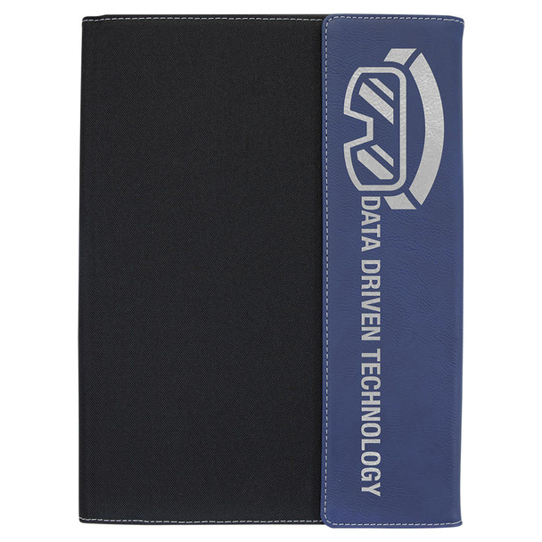 Blue Leatherette with Black Canvas Portfolio