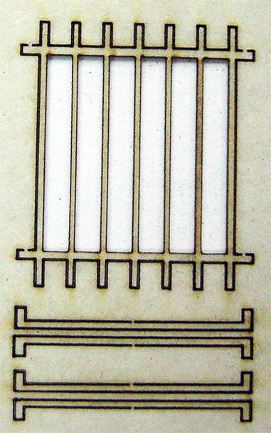 HO Scale - Security Bars Set 9, Overall Size .68 x .76