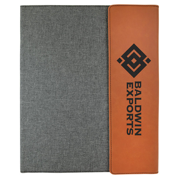 Rawhide Leatherette with Gray Canvas Portfolio